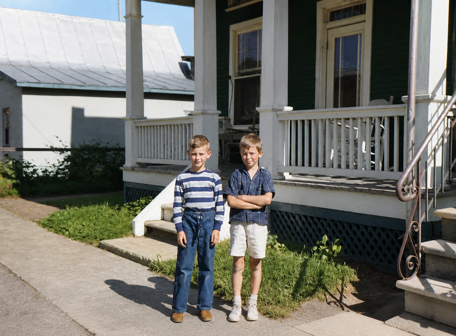 Souvenir d’enfance devant la maison familiale